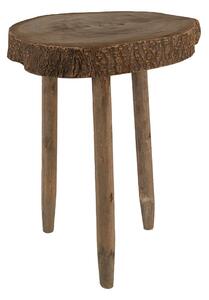 Dekorační květinový dřevěný kulatý stolek - Ø 24*36 cm
