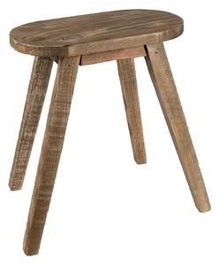 Hnědý dekorační květinový dřevěný oválný stolek - 30*16*32 cm