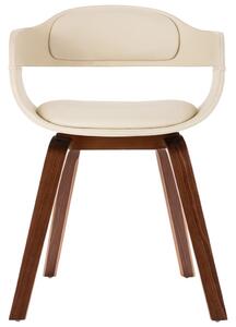 Jídelní židle bílá ohýbané dřevo a umělá kůže
