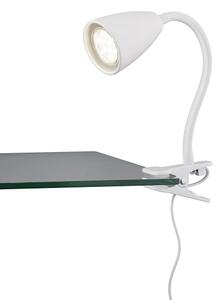 Trio Leuchten 202620131 WANDA - Bílá stolní lampička se skřipcem, 1 x GU10 (Bílá skřipcová lampička na stůl nebo na poličku)