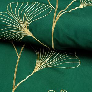Povlečení GINKO zelená, 100% saténová bavlna 1x 200x220 cm, 2x povlak 70x80 cm francouzské povlečení MyBestHome