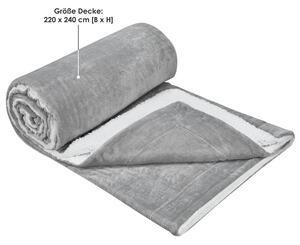 Fleecová deka 220x240 cm světle šedá