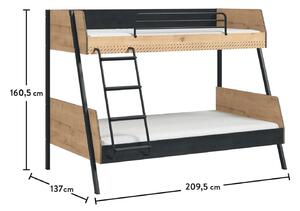 Čilek Studentská patrová postel s matracemi (90x200-120x200 cm) Black