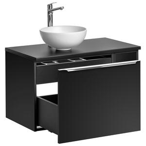 Koupelnová skříňka s umyvadlem a deskou SANTA FE Black DU80/2 | 80 cm