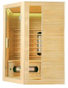 Infračervená sauna/tepelná kabina Nyborg E150V s plným spektrem, panelovými radiátory a dřevem Hemlock