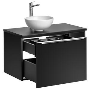 Koupelnová skříňka s umyvadlem a deskou SANTA FE Black DU80/2 | 80 cm