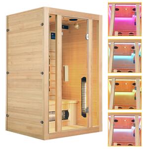 Infračervená sauna/tepelná kabina Nyborg S120V s plným spektrem, panelovým radiátorem a dřevem Hemlock