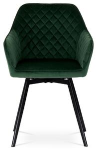 Jídelní židle GIOVANNI potah smaragdově zelená sametová látka