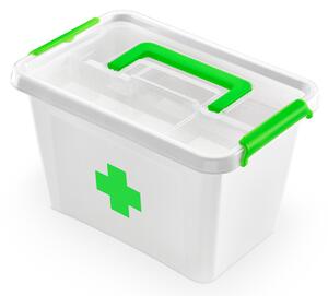 ALTOM Lékárnička, úložný box na léky s vnořeným organizérem, 2v1, s madlem, antibakteriální, 6.5l
