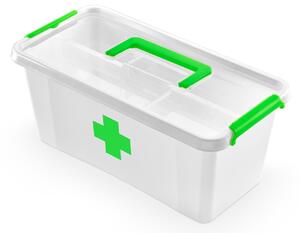 ALTOM Lékárnička, úložný box na léky s vnořeným organizérem, 2v1, s madlem, antibakteriální, 8l