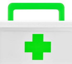 ALTOM Lékárnička, úložný box na léky s vnořeným organizérem, 2v1, s madlem, antibakteriální, 4.5l