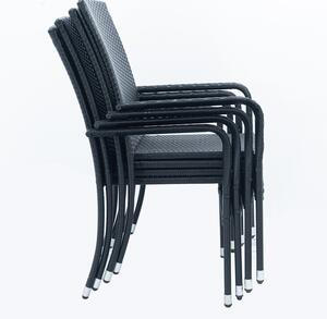 Polyratanove zahradní židle Yoro s područkami 4ks set černá