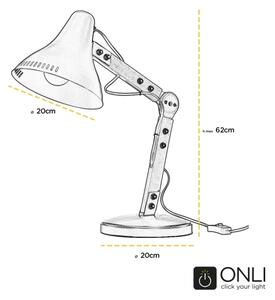 ONLI - Stolní lampa ARCHITETTO 1xE27/22W/230V 62 cm šedá/hnědá