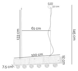 ONLI - Lustr na lanku ARGO 6xE27/22W/230V šedá