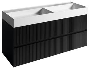 Sapho FILENA dvojumyvadlová skříňka 118x51,5x43cm, černá mat strip