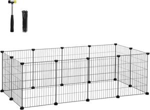 SONGMICS Ohrádka pro zvířata Rodrigo 143 cm černá