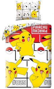 Bavlněné ložní povlečení Pokémon Pikachu No. 025 - 100% bavlna - 70 x 90 cm + 140 x 200 cm