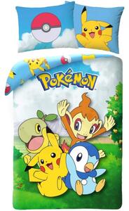 Oboustranné ložní povlečení Pokémoni - motiv Přátelé - 100% bavlna - 70 x 90 cm + 140 x 200 cm