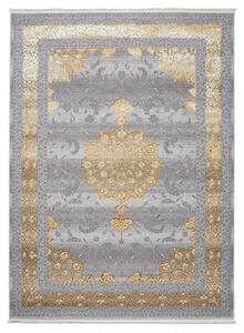 Exkluzivní šedý koberec se zlatým orientálním vzorem Šířka: 200 cm | Délka: 300 cm