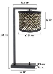 Stolní lampa Stang 3715ZW, černá/přírodní proutí