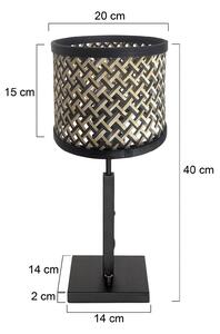 Stolní lampa Stang 3707ZW, černá/přírodní proutí