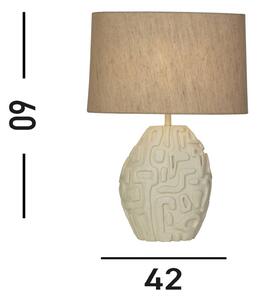 Stolní lampa Adelaide, krémová, výška 59,5 cm, textil/resin