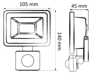 LED Reflektor se senzorem LED/20W/230V IP65