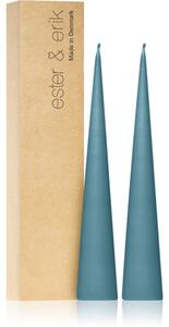 Ester & erik cone candles steel blue (no. 64) dekorativní svíčka 2x25 cm