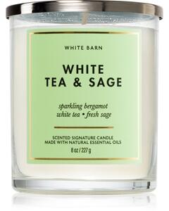 Bath & Body Works White Tea & Sage vonná svíčka 227 g