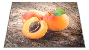 Skleněné prkénko ovoce meruňky na dřevě - 30x20cm