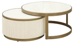 Set dvou bílých konferenčních stolků Richmond Tivoli 91/76 cm