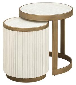 Set dvou bílých odkládacích stolků Richmond Tivoli 50/40 cm