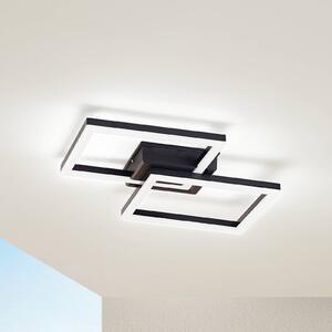 Lindby LED venkovní stropní svítidlo Finian, 48cm x 48cm, stmívatelné, stmívatelný, Černá, Plast, Moderní