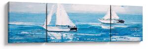 Obraz - Malba jachty na moři (170x50 cm)