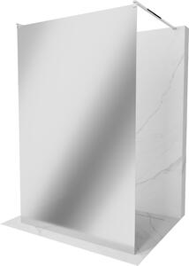 Mexen Kioto, průchozí sprchová zástěna 100 x 200 cm, 8mm sklo vzor zrcadlo, 2x chromová stabilizační rozpěra, 800-100-002-01-50