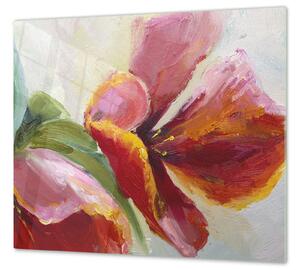 Ochranná deska detail malovaného květu - 50x70cm / Bez lepení na zeď