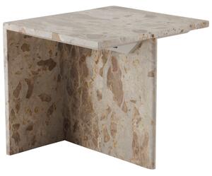 Jotex Béžový mramorový odkládací stolek MELETO 40 x 45 cm