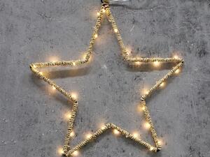 Dekorace vánoční svítící LED hvězda k zavěšení - přírodní