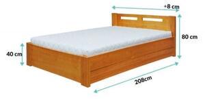 Wiór Manželská postel NINA 2 s úložným prostorem - olše XXL 200x200 Světlá rustik
