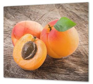 Ochranná deska ovoce meruňky na dřevě - 52x60cm / S lepením na zeď