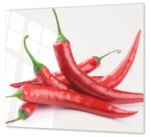 Ochranná deska červené papričky chilli - 50x70cm / S lepením na zeď