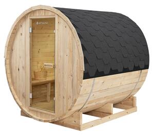 Venkovní sudová sauna Spitzbergen L délka 180 cm průměr 180 cm (6 kW)
