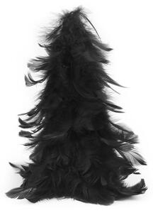Dekorace péřový stromeček svítící - 3 černá