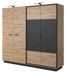 Šatní skříň Nedra 220 (dub artisan + antracit). 1071367
