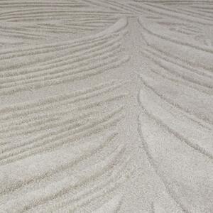 Kusový koberec Solace Leaf Grey kruh Kruh Ø 160 cm
