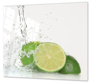 Ochranná deska ovoce limety ve vodě - 52x60cm / S lepením na zeď