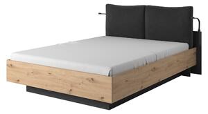 Manželská postel 160 cm Nedra (bez matrace a roštu) (dub artisan + antracit)