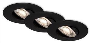 BRILONER 3ks sada LED vestavné svítidlo, pr. 9 cm, nastavitelné, 5 W, černá BRI 7048-035