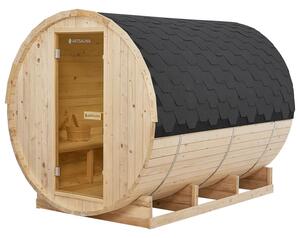Venkovní sudová sauna Spitzbergen XL délka 220 cm průměr 190 cm (8 kW)