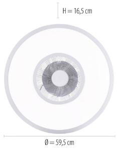 LED stropní ventilátor Flat-Air, CCT, bílý, Ø 59,5 cm